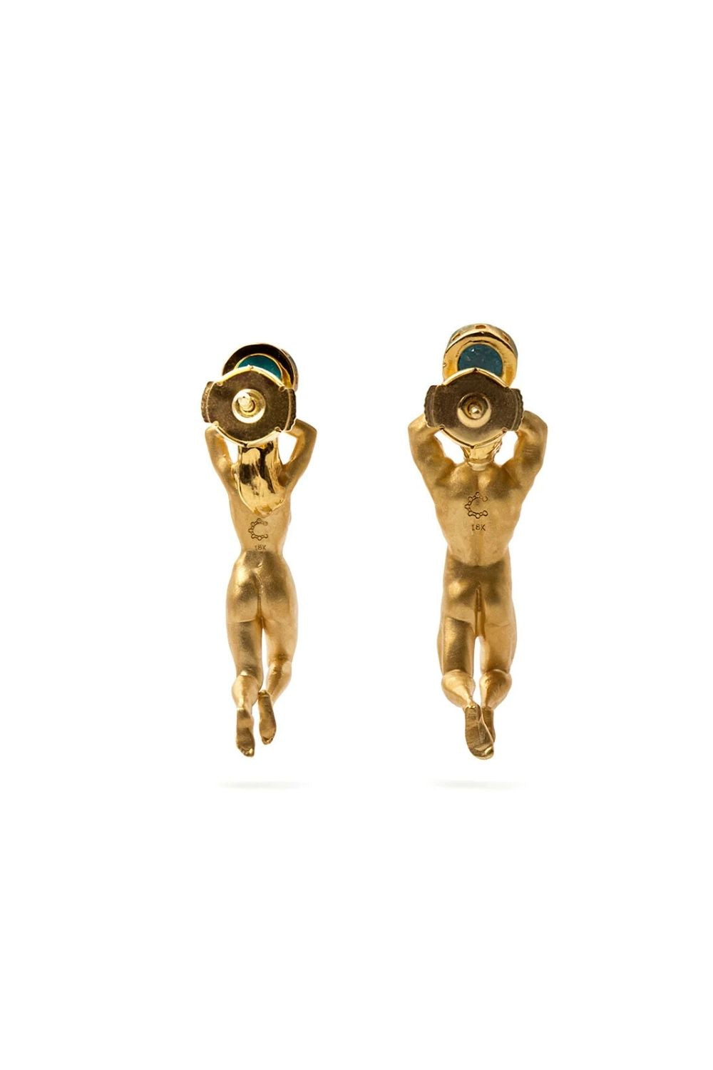 Defne yaprağı detaylı Daphne and Apollo küpe