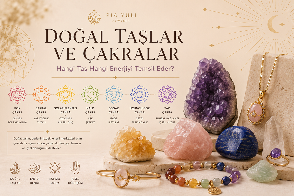 Doğal taşlar ve çakralar ilişkisini anlatan Pia Yuli blog görseli
