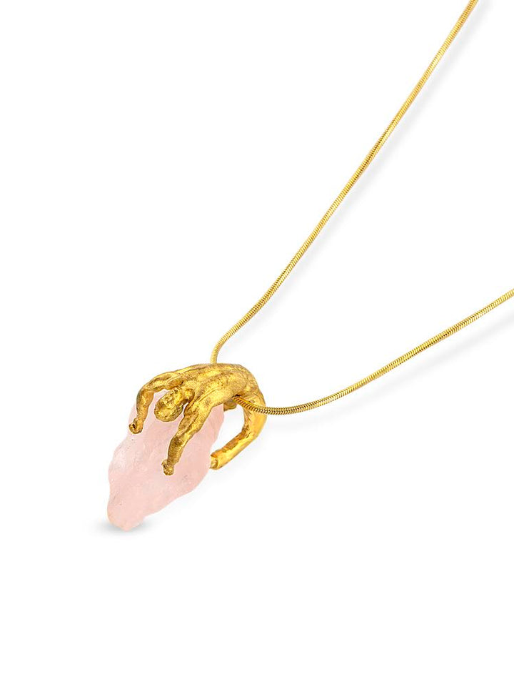 Pembe Kuvars Lover Mini Kolye