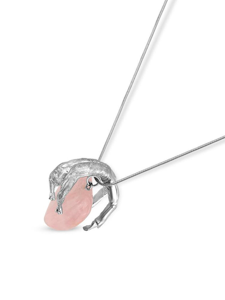 Pembe Kuvars Lover Kolye