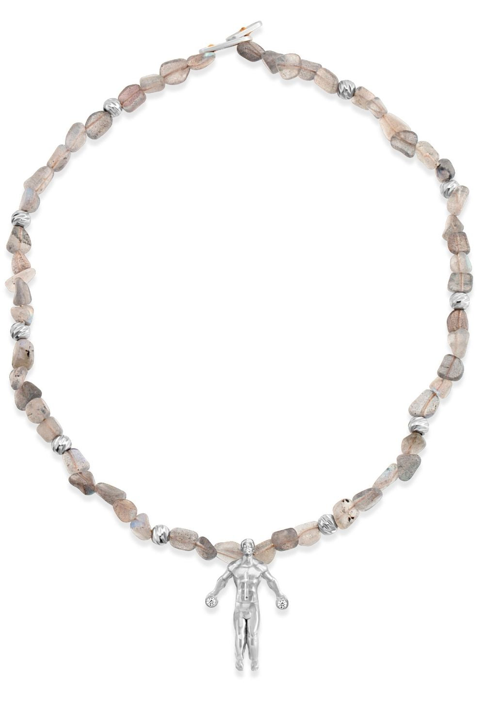 minimal tasarıma sahip labradorit yükseliş kolyesi