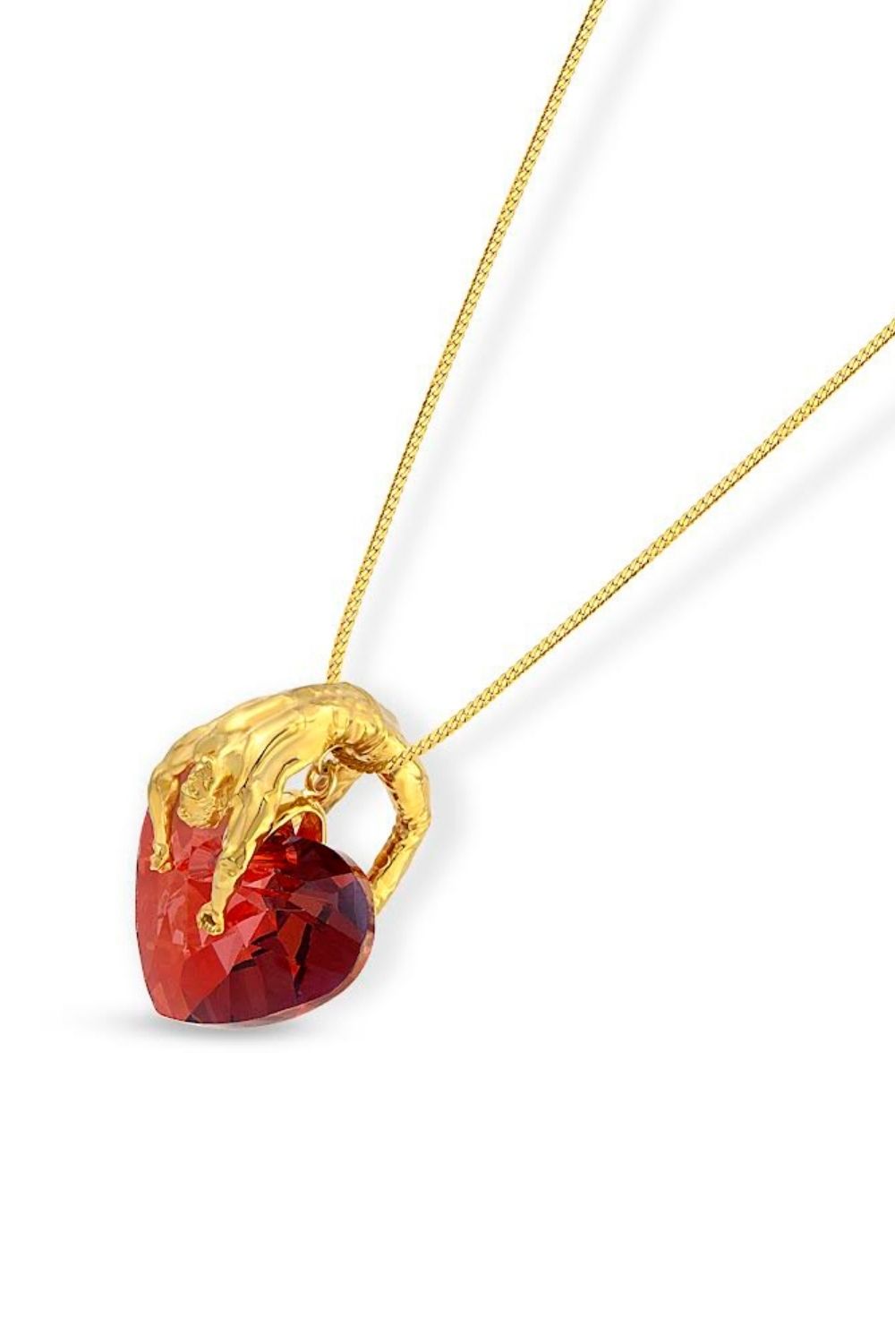 Kalp Swarovski taş detaylı Mr Lovely kolye görünümü